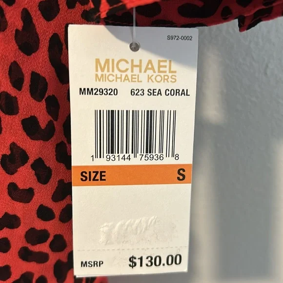 Michael Kors Animal-Print Sheer Cover-Up Shirt NWT - Picture 5 of 7